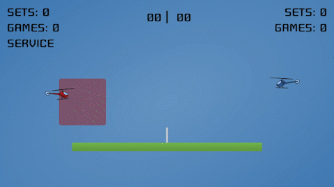 Helicopter Tennis Banner